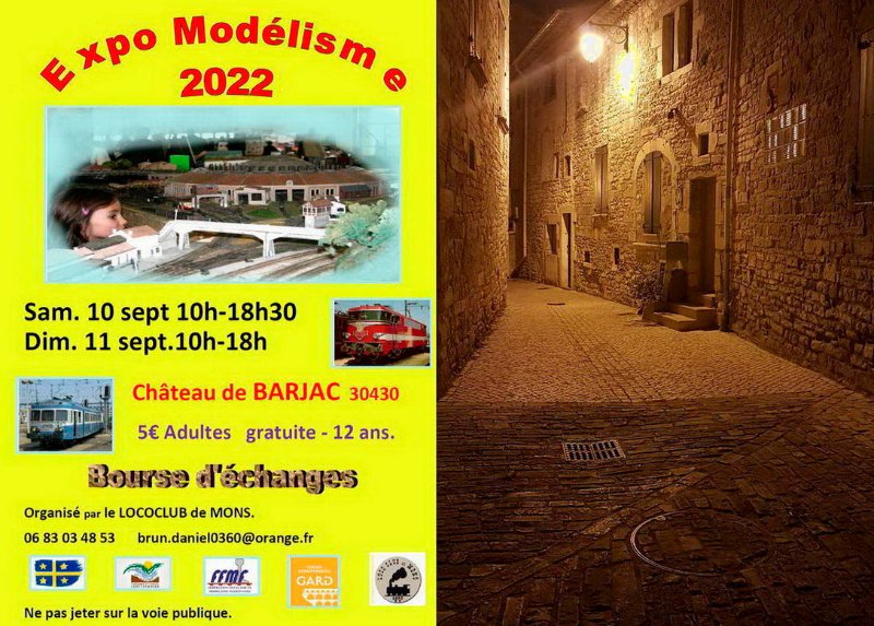 Affiche expo modélisme  Barjac (30), sept 2022